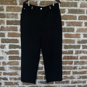 VTG St John Sport by Marie Gray Pants Size 16 Straight Leg Slacks Gold Hardware